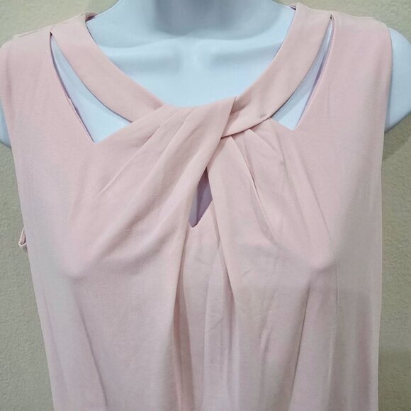 Nine West Light Pink Twist-Front Sleeveless Blouse | Rayon Blend | Size S NWT - Picture 7 of 11